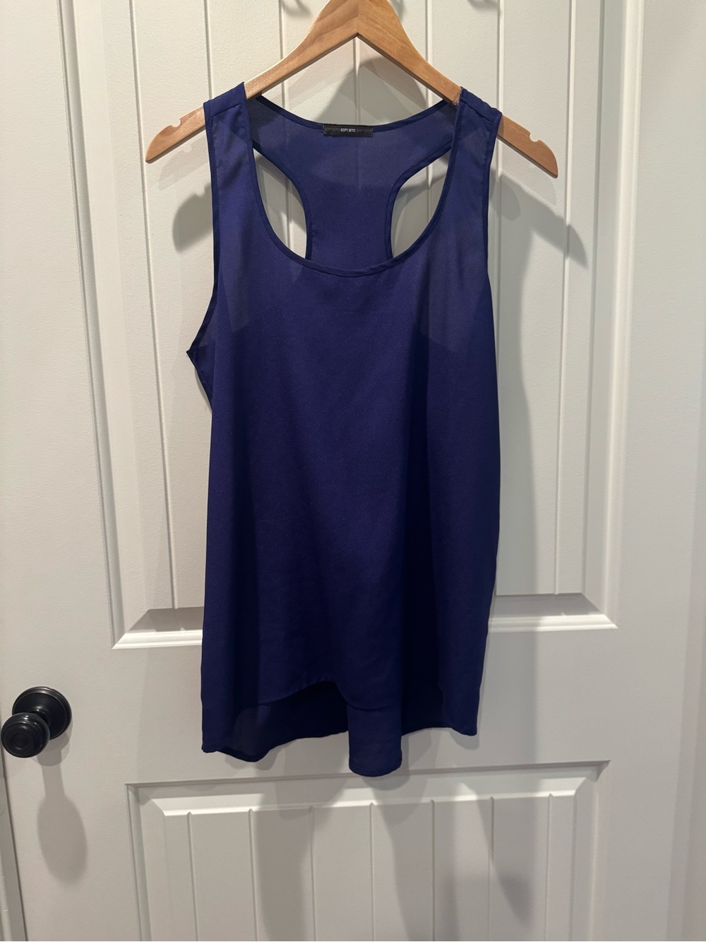 Soprano Purple Chiffon Racerback Tank Top - Size M